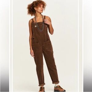 Lucy & Yak Original Dungarees Corduroy Overalls in Cocoa Brown US 6 NWT